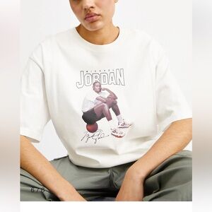 Jordan Michael Jordan Womens Graphic‎ T-Shirt sz XL White Oversized Cotton Baggy